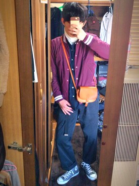 「TAKEO KIKUCHI（タケオキクチ）のアイテム（ブルゾン）」を使った、Ry☺︎-maさん（メンズ・166cm）の冬コーディネート