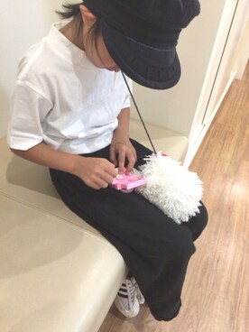 「アイテム（キャスケット）」を使った、@RICOさん（キッズ・100cm）の秋コーディネート