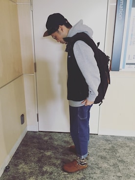 「アイテム（帽子）」を使った、UNEさん（メンズ・173cm・30代）の秋コーディネート