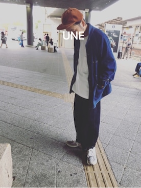 「コーデュロイキャップ」｜UNEさん（メンズ・173cm）の秋コーディネート