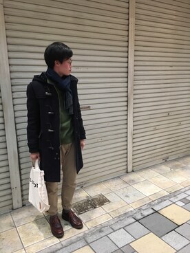 「URBAN RESEARCH（アーバンリサーチ）のアイテム（ダッフルコート）」を使った、y.kurataさん（メンズ・170cm）の冬コーディネート