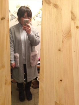 「黒パンツ」｜あやぺさん（レディース・154cm）の冬コーディネート