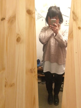 「黒パンツ」｜あやぺさん（レディース・154cm）の冬コーディネート