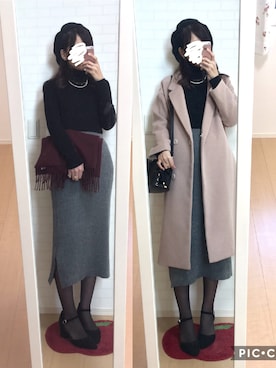 「31 Sons de mode（トランテアン　ソン　ドゥ　モード）のアイテム（その他アウター）」を使った、k i n a *さん（レディース・161cm）の冬コーディネート