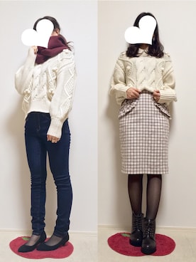 「ROPE' PICNIC（ロペピクニック）の【WEB.一部店舗限定35,40サイズ】ポインテッドトゥプレーンパンプス（パンプス）」を使った、k i n a *さん（レディース・161cm）の冬コーディネート