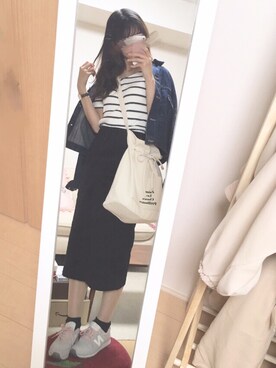 「rps（アールピーエス）のアイテム（デニムジャケット）」を使った、k i n a *さん（レディース・161cm）の夏コーディネート