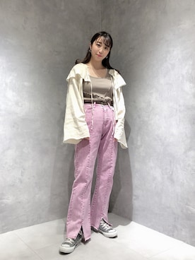 「主役はカラーパンツ」｜akaneさん（レディース・155cm）の春コーディネート
