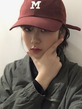 「M（エム）のアイテム（帽子）」を使った、Ccflower-さん（レディース・155cm）の冬コーディネート