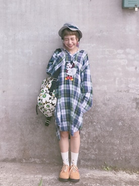 「marimekko（マリメッコ）のアイテム」を使った、Kiki Linさん（レディース・155cm）の春コーディネート