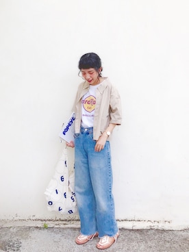 「CHAMULA（チャムラ）のアイテム」を使った、Kiki Linさん（レディース・155cm）の夏コーディネート