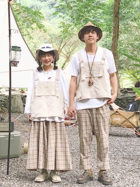 「カップル」｜「アイテム（その他）」を使った、Kiki Linさん（レディース・155cm）の夏コーディネート