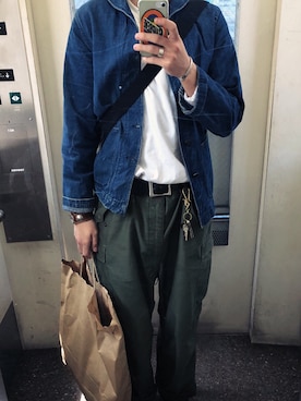 「軍物」｜「アイテム（その他アウター）」を使った、Hさん（メンズ・174cm）の春コーディネート