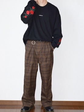 「アイテム（Tシャツ/カットソー）」を使った、れおさん（メンズ・160cm・10代）の秋コーディネート