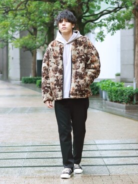 「INHERIT（インヘリット）のアイテム（ジャケット/アウター）」を使った、YUTAさん（メンズ・178cm）の冬コーディネート