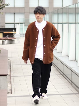 「INHERIT（インヘリット）のアイテム（ジャケット/アウター）」を使った、YUTAさん（メンズ・178cm）の冬コーディネート