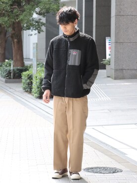 「INHERIT（インヘリット）のアイテム」を使った、YUTAさん（メンズ・178cm）の冬コーディネート