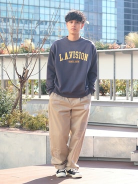 「INHERIT（インヘリット）のアイテム」を使った、YUTAさん（メンズ・178cm）の冬コーディネート