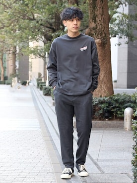 「INHERIT（インヘリット）のアイテム」を使った、YUTAさん（メンズ・178cm）の冬コーディネート