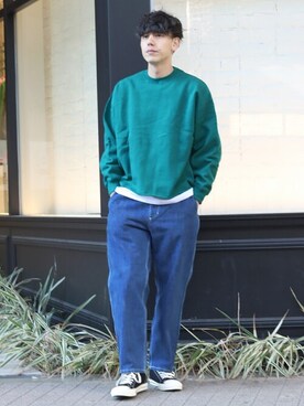 「INHERIT（インヘリット）のアイテム」を使った、YUTAさん（メンズ・178cm）の冬コーディネート