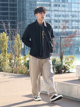 「アイテム（ブルゾン）」を使った、YUTAさん（メンズ・178cm）の冬コーディネート