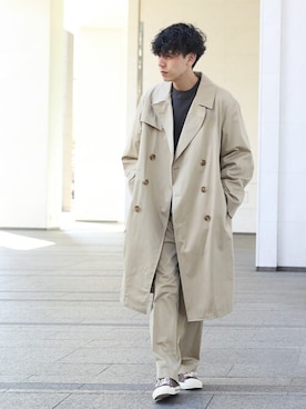 「INHERIT（インヘリット）のアイテム」を使った、YUTAさん（メンズ・178cm）の冬コーディネート