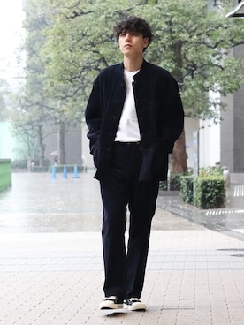 「セットアップスタイル」｜「アイテム（ブルゾン）」を使った、YUTAさん（メンズ・178cm）の冬コーディネート