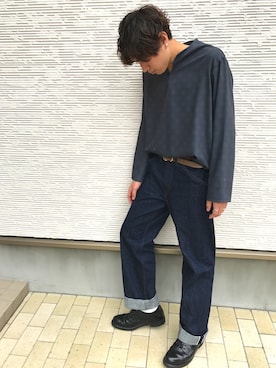 「A.P.C.（アーペーセー）のアイテム（ブーツ）」を使った、KOUさん（メンズ・174cm）の春コーディネート
