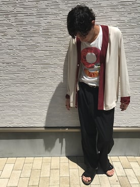 「N.HOOLYWOOD（N.ハリウッド）のアイテム（カーディガン/ボレロ）」を使った、KOUさん（メンズ・174cm）の夏コーディネート