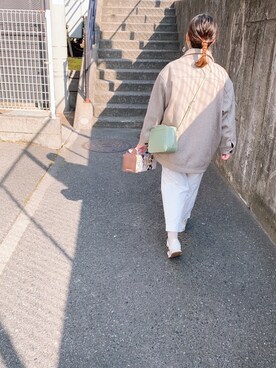 「Omekashi（オメカシ）のアイテム（ジャケット/アウター）」を使った、haさん（レディース・153cm）の冬コーディネート