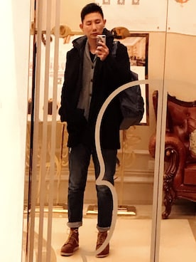 「TOMMY HILFIGER（トミーヒルフィガー）のアイテム（アンサンブル）」を使った、死死若丸さん（メンズ・178cm）の冬コーディネート