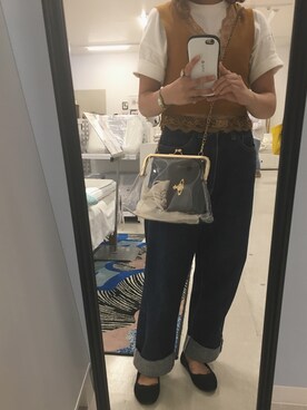 「お買い物」｜「アイテム（バレエシューズ）」を使った、🐰さん（レディース・145cm）の秋コーディネート