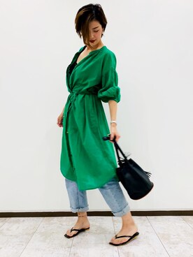 「Aunt Marie's（アントマリーズ）のアイテム（サンダル）」を使った、カン JTさん（レディース・172cm）の夏コーディネート