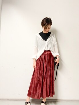 「Aunt Marie's（アントマリーズ）のアイテム（スカート）」を使った、カン JTさん（レディース・170cm）の夏コーディネート