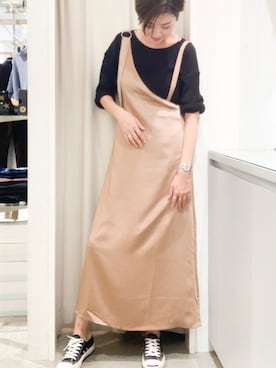 「Aunt Marie's（アントマリーズ）のアイテム（ニット/セーター）」を使った、カン JTさん（レディース・170cm）の秋コーディネート