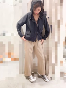 「アントマリーズ」｜「アイテム（マウンテンパーカー）」を使った、カン JTさん（レディース・170cm）の秋コーディネート