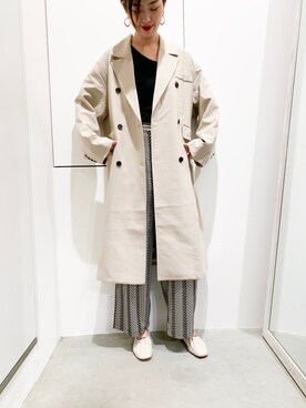 「アントマリーズ」｜「アイテム（ステンカラーコート）」を使った、カン JTさん（レディース・170cm）の秋コーディネート