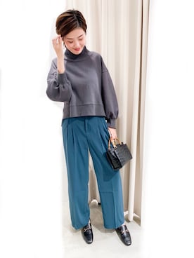 「Aunt Marie's（アントマリーズ）のアイテム（ショルダーバッグ）」を使った、カン JTさん（レディース・170cm）の秋コーディネート