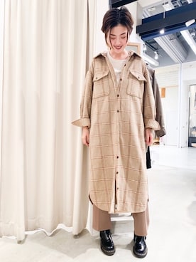 「アントマリーズ」｜「アイテム（シャツワンピース）」を使った、カン JTさん（レディース・170cm）の秋コーディネート