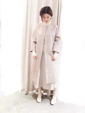 「アントマリーズ」｜「アイテム（チェスターコート）」を使った、カン JTさん（レディース・170cm）の秋コーディネート