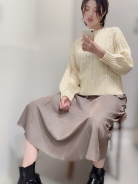 「Aunt Marie's（アントマリーズ）のアイテム（ニット/セーター）」を使った、カン JTさん（レディース・170cm）の冬コーディネート
