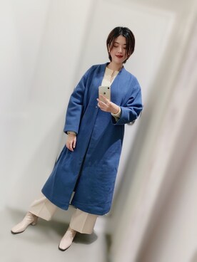 「アントマリーズ」｜「アイテム（ノーカラージャケット）」を使った、カン JTさん（レディース・170cm）の冬コーディネート