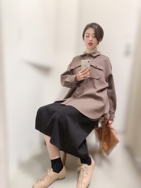 「アントマリーズ」｜「アイテム（カバーオール）」を使った、カン JTさん（レディース・170cm）の冬コーディネート