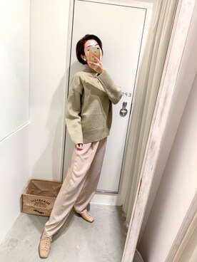 「Aunt Marie's（アントマリーズ）のアイテム（ニット/セーター）」を使った、カン JTさん（レディース・170cm）の冬コーディネート