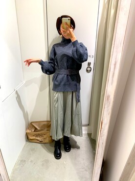 「Aunt Marie's（アントマリーズ）のアイテム（ニット/セーター）」を使った、カン JTさん（レディース・170cm）の冬コーディネート