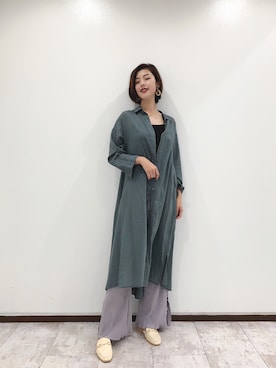 「アントマリーズ」｜「アイテム（シャツワンピース）」を使った、カン JTさん（レディース・170cm）の夏コーディネート