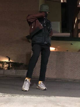「BlackEyePatch（ブラックアイパッチ）のアイテム（帽子）」を使った、MINCHIさん（メンズ・181cm）の春コーディネート