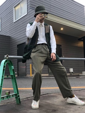 「BlackEyePatch（ブラックアイパッチ）のアイテム（帽子）」を使った、MINCHIさん（メンズ・180cm）の夏コーディネート