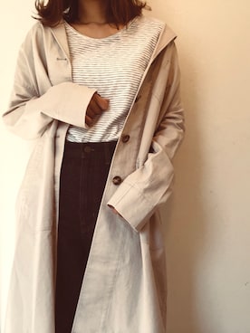 「UNIQLO（ユニクロ）のハイライズワイドストレートジーンズ（デニムパンツ）」を使った、zuuさん（レディース・165cm）の春コーディネート