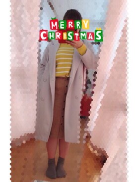 「ショッピング」｜「アイテム（チェスターコート）」を使った、momiさん（レディース・165cm）の冬コーディネート