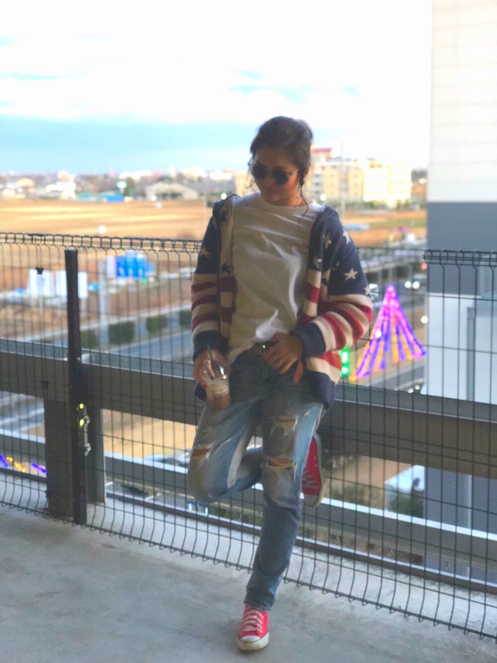 「RODEO CROWNS WIDE BOWLのアイテム（ジャケット/アウター、レッド系）」を使った、🌴Yume🌴さん（レディース・163cm）の冬コーディネートの1枚目の写真
